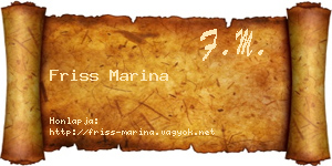Friss Marina névjegykártya